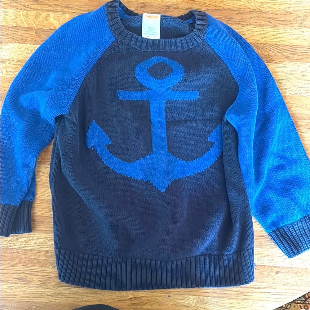 Boys Anchor Blue Knitted Sweater